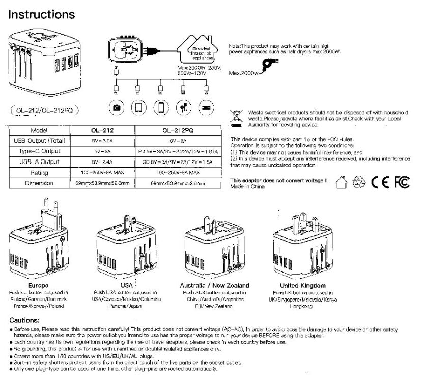 RXSQUL Universal Power Supply manual