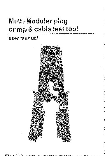 ToolTest Multi Modular plug crimp cable test tool manual
